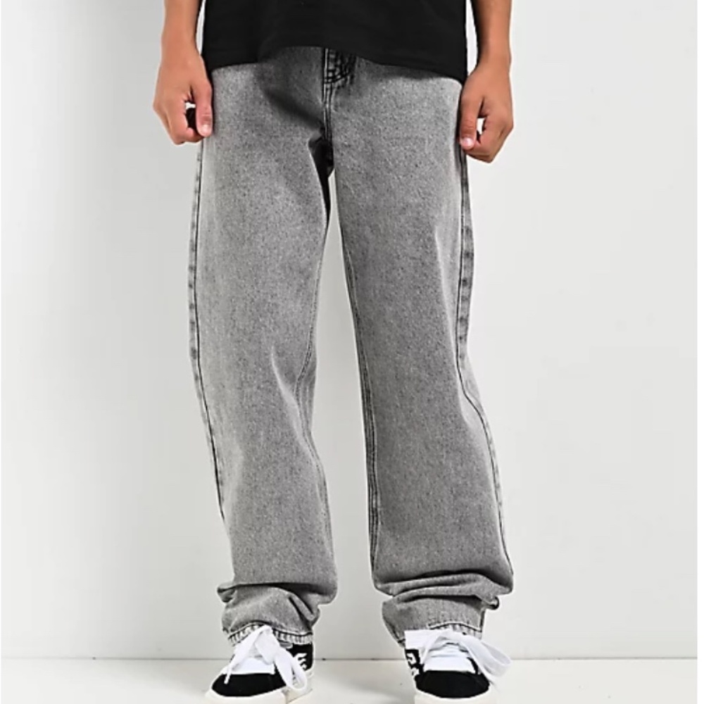Empyre Kids Loose Fit Grey Scramble Skate Jeans